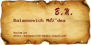 Balassovich Médea névjegykártya